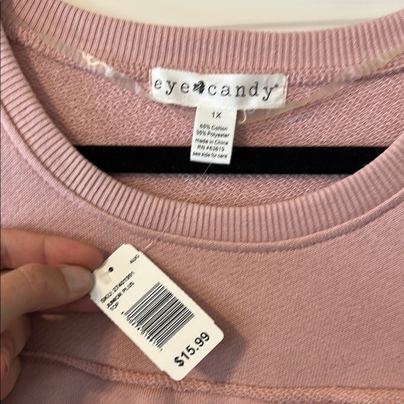 Eye Candy Pink Ruffled Cold Shoulder Top - Picture 2 of 5